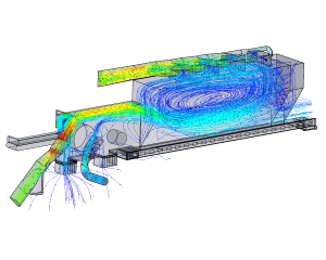 CFD analysis air flow through waste shredder