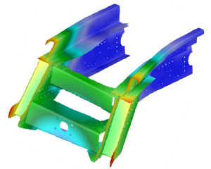 Calculation strength and deformation truck chassis