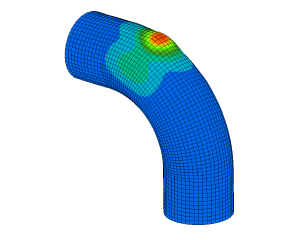 FEM simulation collision branced pipe in duct