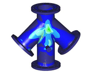 Expansion trifurcated pipe (coupled CFD-FEM analysis)