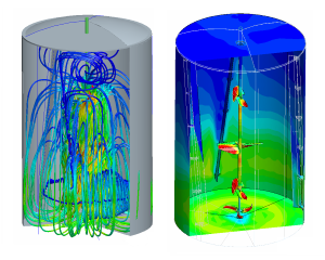 CFD simulatie stroming in tank met roerwerk