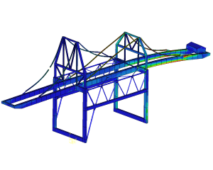 FEM calculation stresses in crane due to dynamic loads