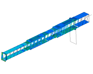 FEA simulation stresses and fatigue passenger bridge