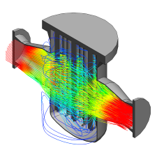 CFD berekening stroming door magneetfilter