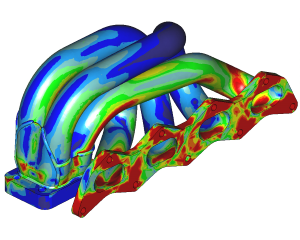 Thermal stresses manifold (coupled CFD-FEM simulation)