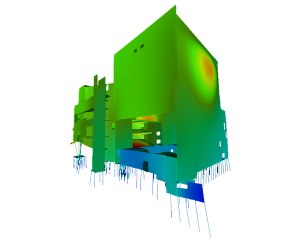 Calculation stresses and moment in reinforced concrete construction (FEM analysis)