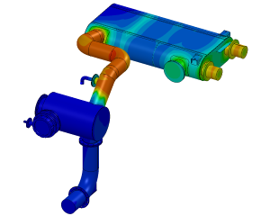 Calculating pressure drop and temperature exhaust system using CFD