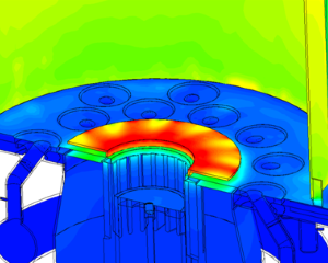 CFD-simulatie temperaturen in industriële brander