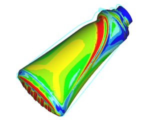 Analysing bulging bottle using overpressure using FEA