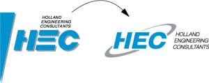 transformatie van oude naar nieuwe logo HEC
