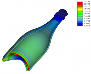 uitkomst FEM analyse champagnefles