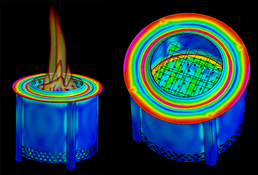 Resultaten FEM analyse smokeless fire pit